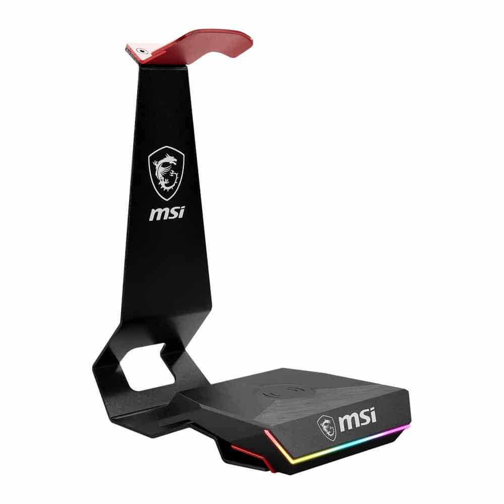 (image for) MSI IMMERSE HS01 COMBO Black/Red Headset Stand & Wireless Charger